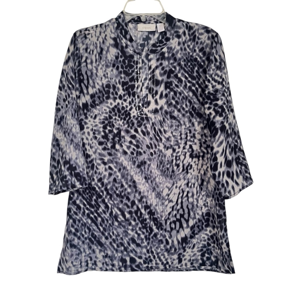Chico’s size 0 women’s semi sheer tunic top